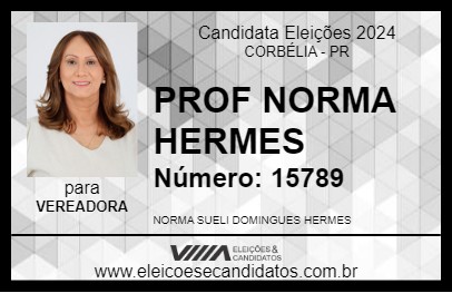 Candidato PROF NORMA HERMES 2024 - CORBÉLIA - Eleições