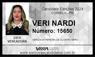 Candidato VERI NARDI 2024 - CORBÉLIA - Eleições