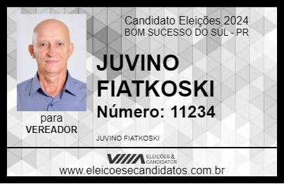 Candidato JUVINO FIATKOSKI 2024 - BOM SUCESSO DO SUL - Eleições