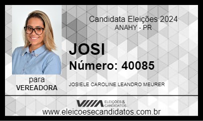 Candidato JOSI 2024 - ANAHY - Eleições