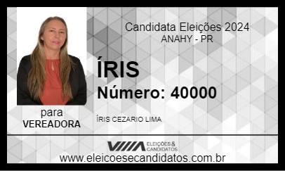 Candidato ÍRIS 2024 - ANAHY - Eleições