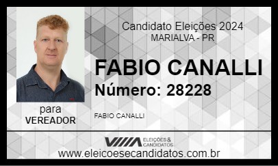 Candidato FABIO CANALLI 2024 - MARIALVA - Eleições