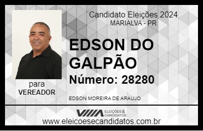 Candidato EDSON DO GALPÃO 2024 - MARIALVA - Eleições