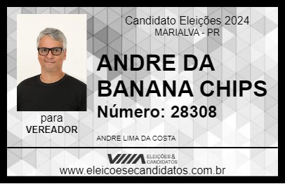 Candidato ANDRE DA BANANA CHIPS 2024 - MARIALVA - Eleições