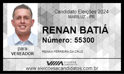 Candidato RENAN BATIÁ 2024 - MARILUZ - Eleições