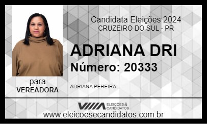 Candidato ADRIANA DRI 2024 - CRUZEIRO DO SUL - Eleições