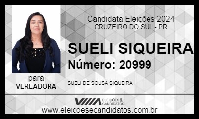 Candidato SUELI SIQUEIRA 2024 - CRUZEIRO DO SUL - Eleições