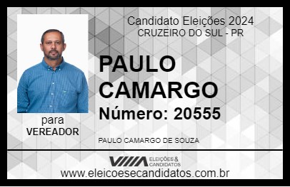 Candidato PAULO CAMARGO 2024 - CRUZEIRO DO SUL - Eleições