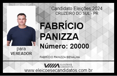 Candidato FABRÍCIO PANIZZA 2024 - CRUZEIRO DO SUL - Eleições