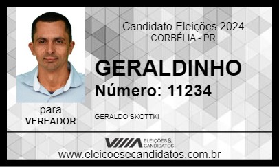 Candidato GERALDINHO 2024 - CORBÉLIA - Eleições