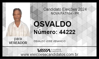 Candidato OSVALDO 2024 - NOVA FÁTIMA - Eleições