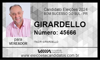 Candidato GIRARDELLO 2024 - BOM SUCESSO DO SUL - Eleições