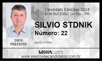 Candidato SILVIO STDNIK 2024 - BOM SUCESSO DO SUL - Eleições