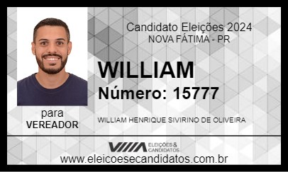 Candidato WILLIAM 2024 - NOVA FÁTIMA - Eleições