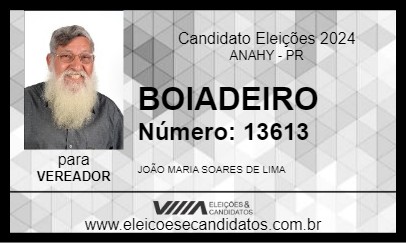 Candidato BOIADEIRO 2024 - ANAHY - Eleições