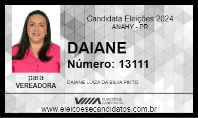 Candidato DAIANE 2024 - ANAHY - Eleições