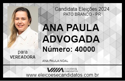 Candidato ANA PAULA ADVOGADA 2024 - PATO BRANCO - Eleições