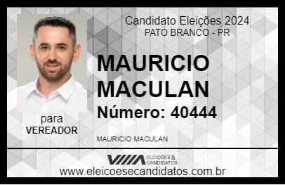 Candidato MAURICIO MACULAN 2024 - PATO BRANCO - Eleições