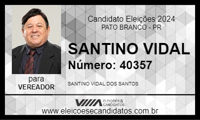 Candidato SANTINO VIDAL 2024 - PATO BRANCO - Eleições