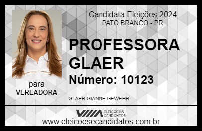 Candidato PROFESSORA GLAER 2024 - PATO BRANCO - Eleições