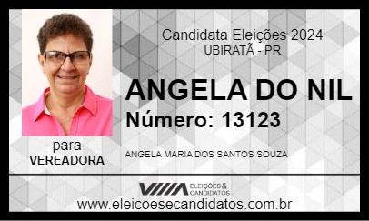 Candidato ANGELA DO NIL 2024 - UBIRATÃ - Eleições