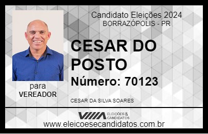 Candidato CESAR DO POSTO 2024 - BORRAZÓPOLIS - Eleições