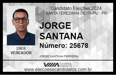 Candidato JORGE SANTANA 2024 - SANTA TEREZINHA DE ITAIPU - Eleições