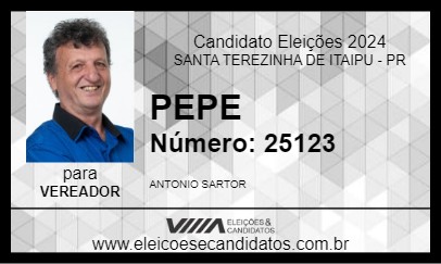 Candidato PEPE 2024 - SANTA TEREZINHA DE ITAIPU - Eleições