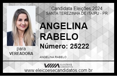 Candidato ANGELINA RABELO 2024 - SANTA TEREZINHA DE ITAIPU - Eleições