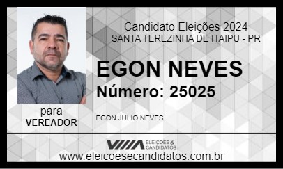 Candidato EGON NEVES 2024 - SANTA TEREZINHA DE ITAIPU - Eleições