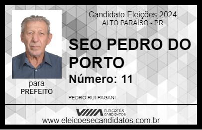 Candidato SEO PEDRO DO PORTO 2024 - ALTO PARAÍSO - Eleições