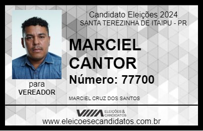 Candidato MARCIEL CANTOR 2024 - SANTA TEREZINHA DE ITAIPU - Eleições