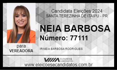 Candidato NEIA BARBOSA 2024 - SANTA TEREZINHA DE ITAIPU - Eleições