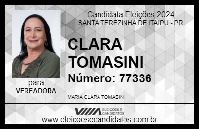 Candidato CLARA TOMASINI 2024 - SANTA TEREZINHA DE ITAIPU - Eleições