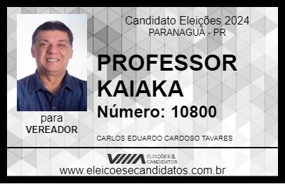 Candidato PROFESSOR KAIAKA 2024 - PARANAGUÁ - Eleições