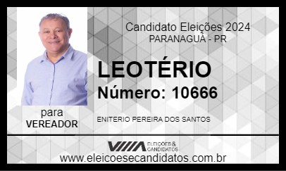 Candidato LEOTÉRIO 2024 - PARANAGUÁ - Eleições