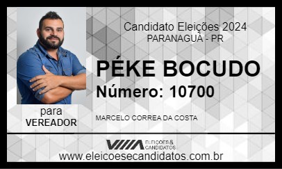 Candidato PÉKE BOCUDO 2024 - PARANAGUÁ - Eleições