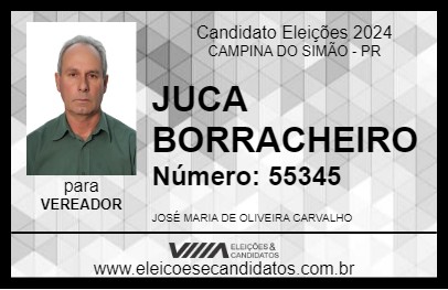 Candidato JUCA BORRACHEIRO 2024 - CAMPINA DO SIMÃO - Eleições