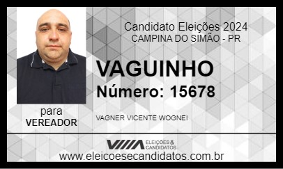 Candidato VAGUINHO 2024 - CAMPINA DO SIMÃO - Eleições