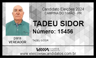 Candidato TADEU SIDOR 2024 - CAMPINA DO SIMÃO - Eleições