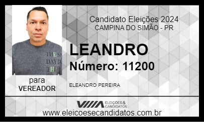 Candidato LEANDRO 2024 - CAMPINA DO SIMÃO - Eleições