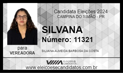 Candidato SILVANA 2024 - CAMPINA DO SIMÃO - Eleições