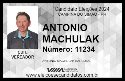 Candidato ANTONIO MACHULAK 2024 - CAMPINA DO SIMÃO - Eleições