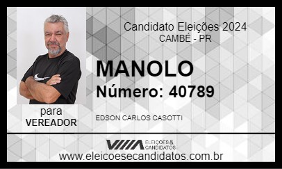 Candidato MANOLO 2024 - CAMBÉ - Eleições