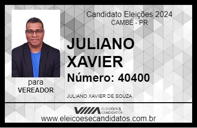 Candidato JULIANO XAVIER 2024 - CAMBÉ - Eleições