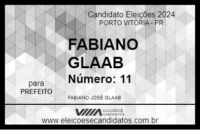 Candidato FABIANO GLAAB 2024 - PORTO VITÓRIA - Eleições