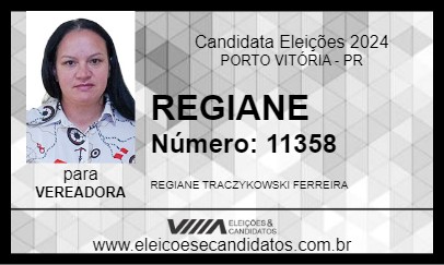 Candidato REGIANE 2024 - PORTO VITÓRIA - Eleições