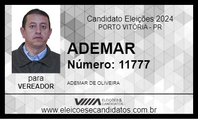 Candidato ADEMAR 2024 - PORTO VITÓRIA - Eleições