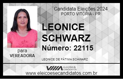 Candidato LEONICE SCHWARZ 2024 - PORTO VITÓRIA - Eleições