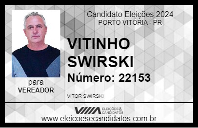 Candidato VITINHO SWIRSKI 2024 - PORTO VITÓRIA - Eleições